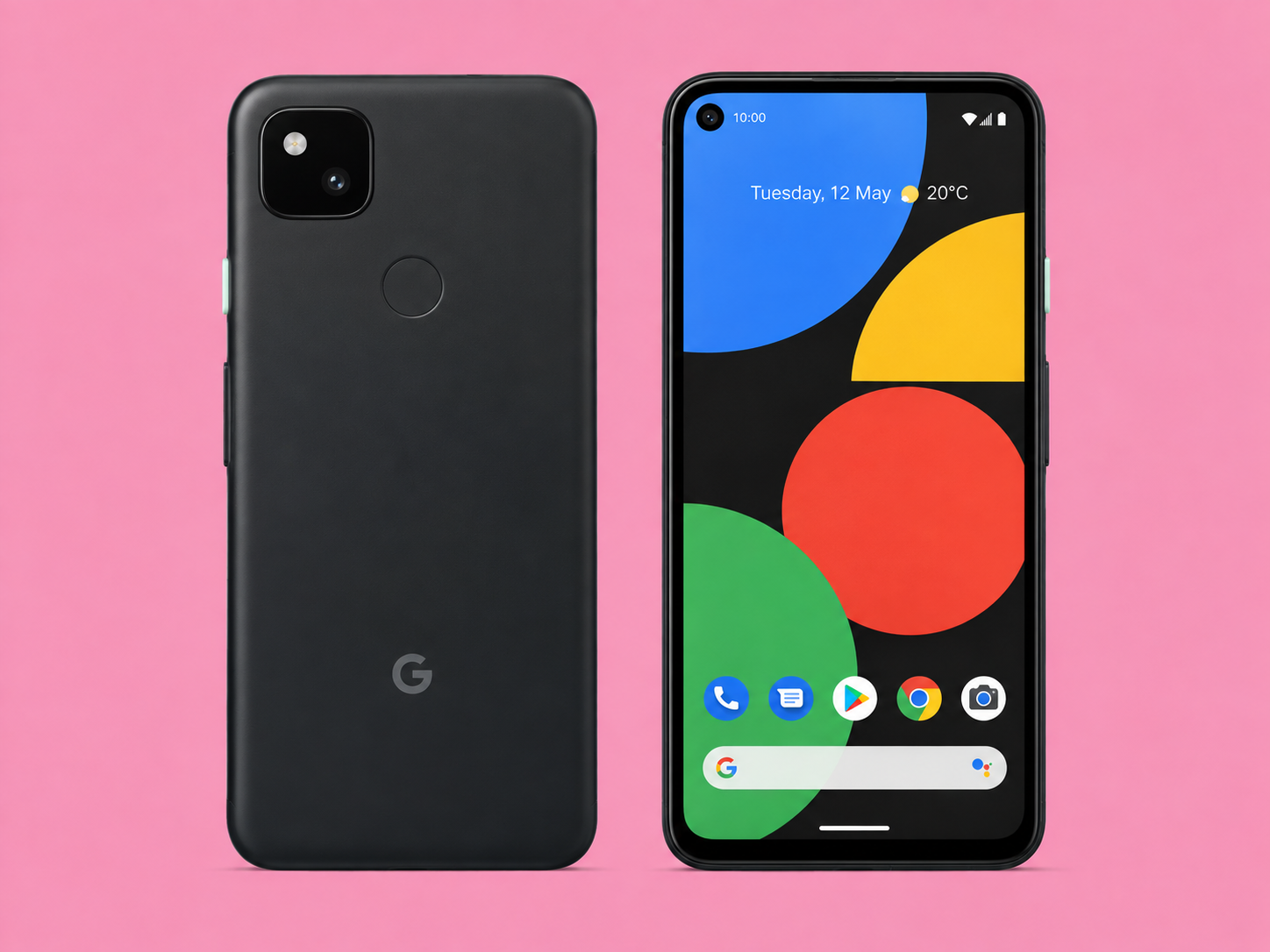 Ремонт на Google Pixel 4a — изглед отпред и отзад