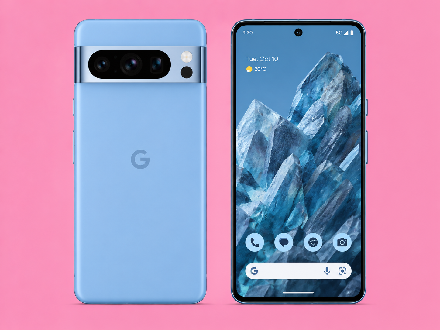 Ремонт на Google Pixel 8 — изглед отпред и отзад