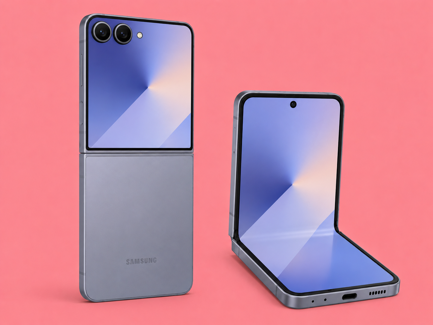 Ремонт на Samsung Galaxy Z Flip 7 — сгънат и разгънат изглед