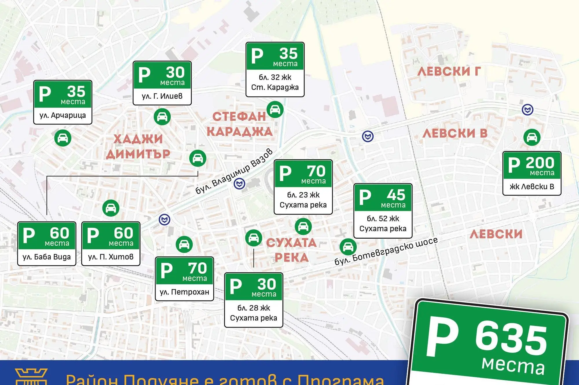 Проектират паркинги за над 600 места в столичния Подуяне 
