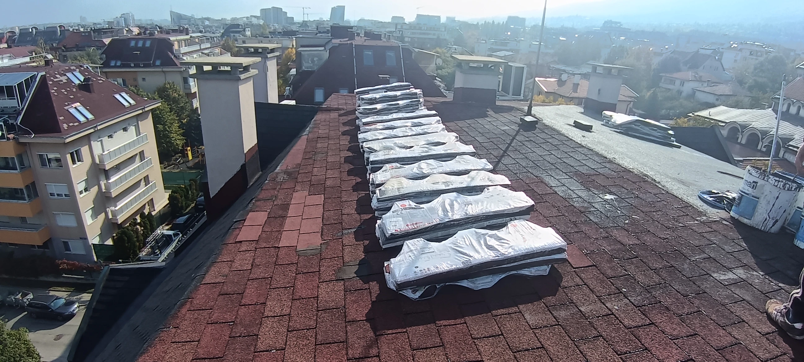 Етап на работа по битумен покрив