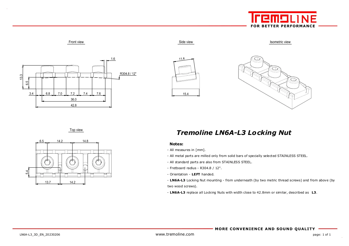 LN6A-L3-3D-EN-20230206 <img src=”LN6A-L3-3D-EN-20230206.jpg” width="1169" height="826" alt=”Tremoline Locking Nut LN6A-L3 scheme” />
