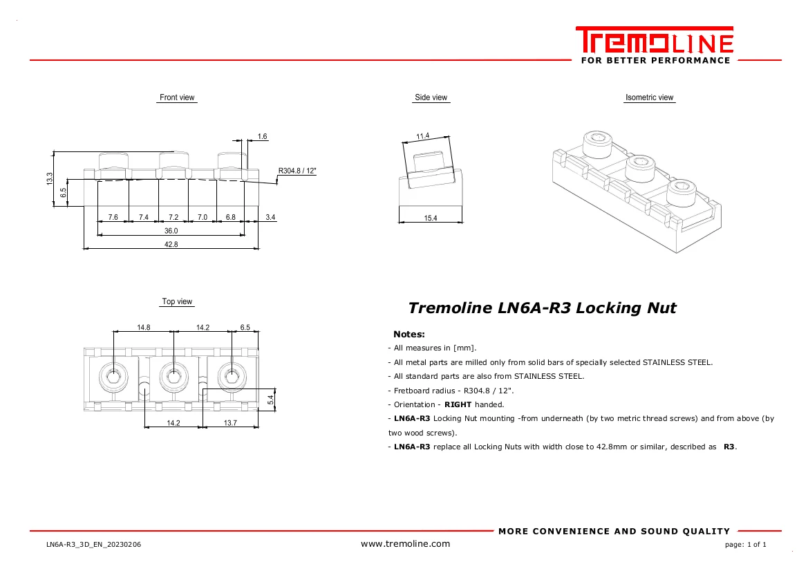 LN6A-R3-3D-EN-20230206 <img src=”LN6A-R3-3D-EN-20230206.jpg” width="1169" height="826" alt=”Tremoline Locking Nut LN6A-R3 scheme” />