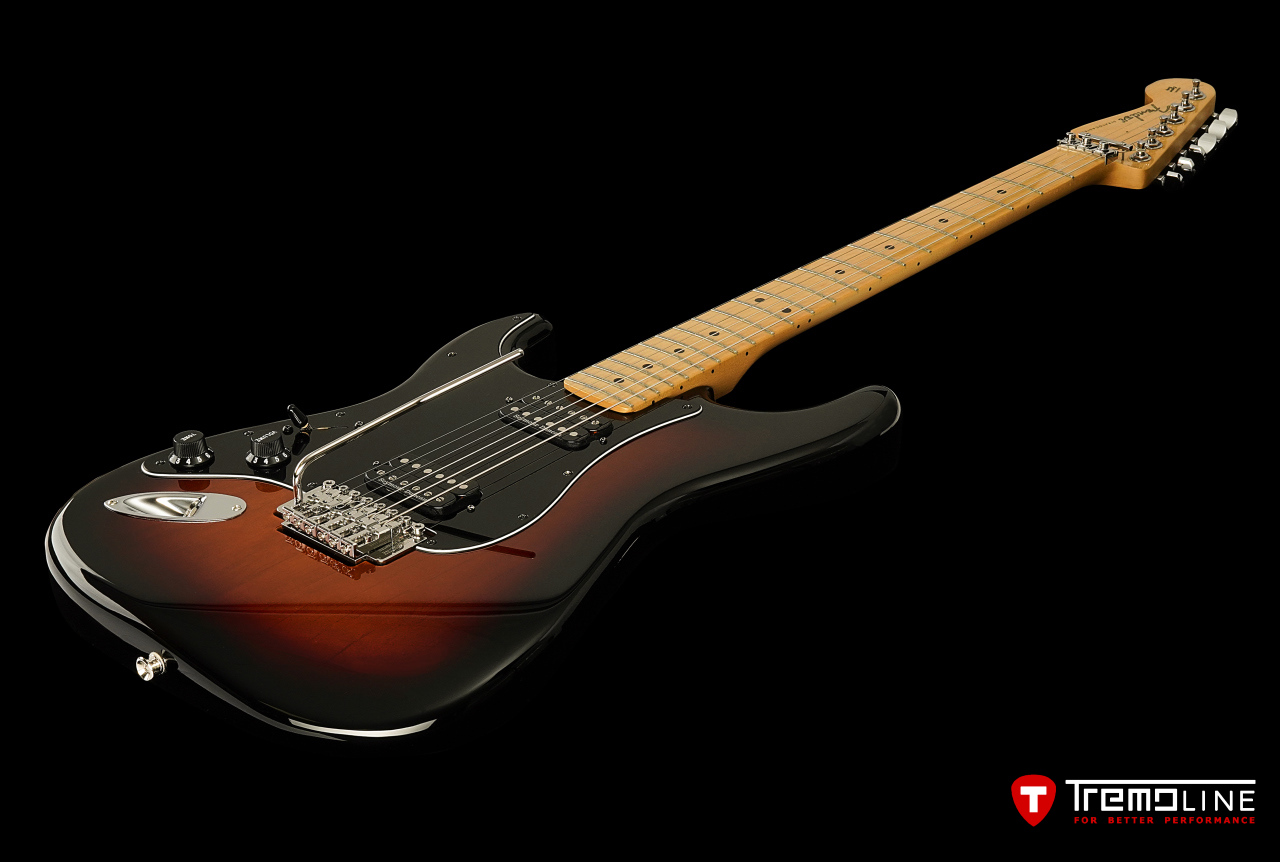 <img src=”Tremoline-guitar-double-locking-tremolo-Fender-Strat-LH-1280x862-j01A2.jpg” width="1280" height="862" alt=”Tremoline FT36 double locking tremolo on Fender Stratocaster LH” />
