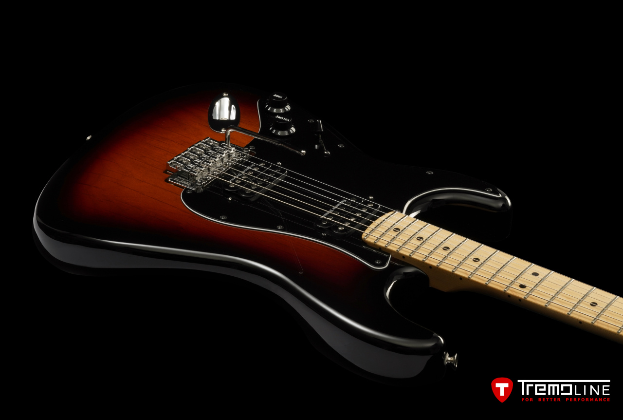 <img src=”Tremoline-guitar-double-locking-tremolo-Fender-Strat-LH-1280x862-k01A2.jpg” width="1280" height="862" alt=”Tremoline FT36 double locking tremolo on Fender Stratocaster LH” />