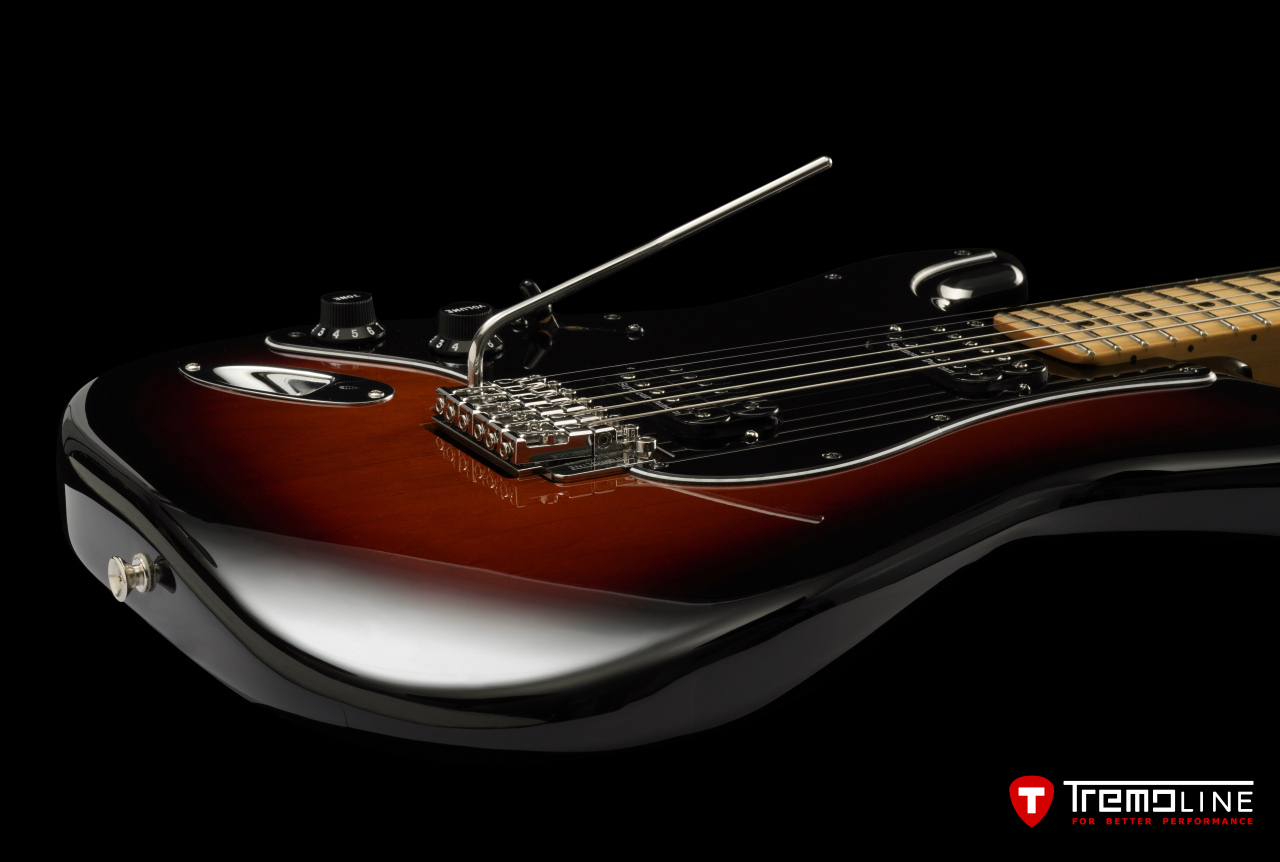 <img src=”Tremoline-guitar-double-locking-tremolo-Fender-Strat-LH-1280x862-k01B2.jpg” width="1280" height="862" alt=”Tremoline FT36 double locking tremolo on Fender Stratocaster LH” />