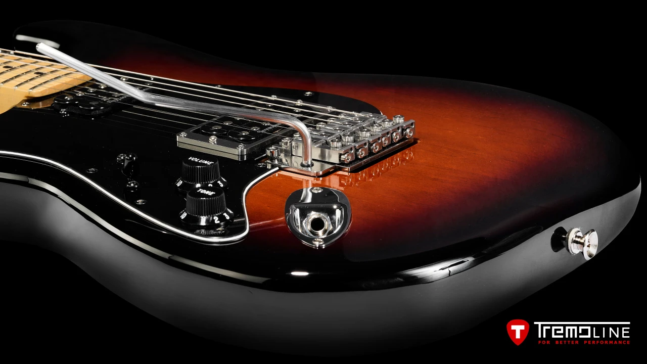 <img src=”Tremoline-guitar-double-locking-tremolo-Fender-Stratocaster-LH-1280x720-G1C.jpg” width="1280" height="720" alt=”Tremoline FT36M double locking tremolo on Fender Stratocaster LH guitar” />