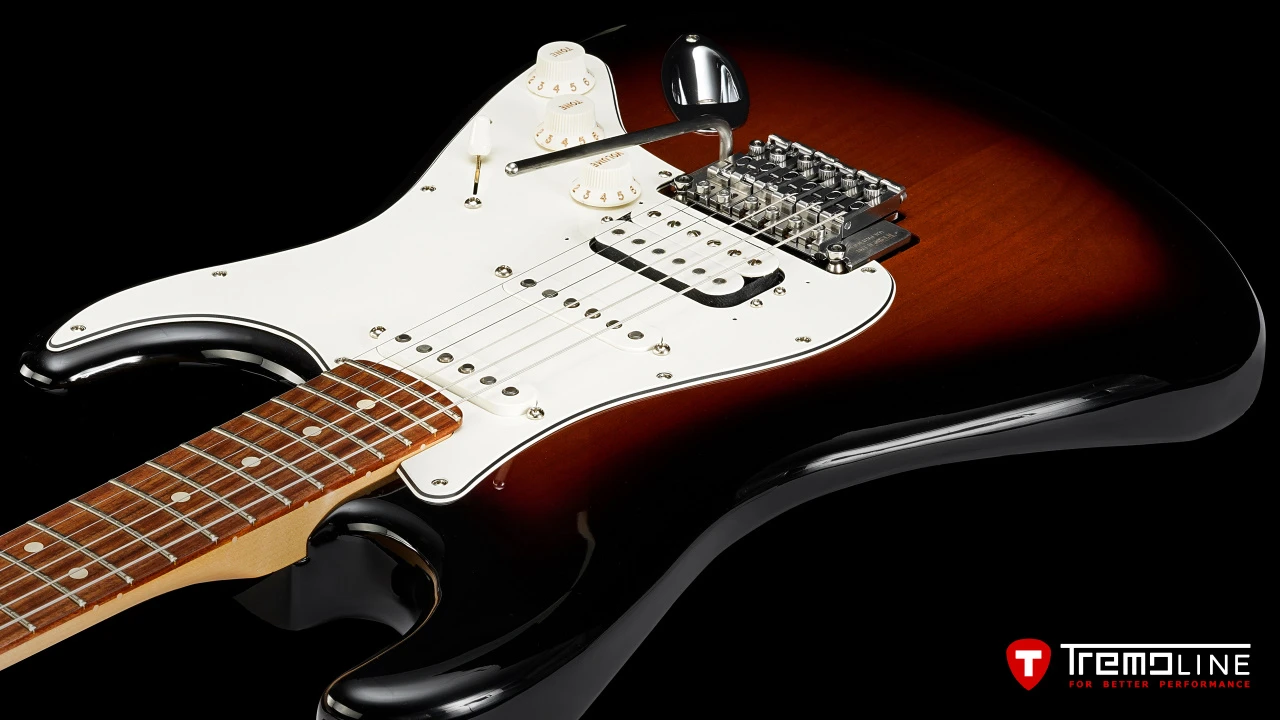 <img src=”Tremoline-guitar-double-locking-tremolo-Fender-Stratocaster-RH-1280x720-J1C.jpg” width="1280" height="720" alt=”Tremoline FT36M double locking tremolo on Fender Stratocaster RH guitar” />