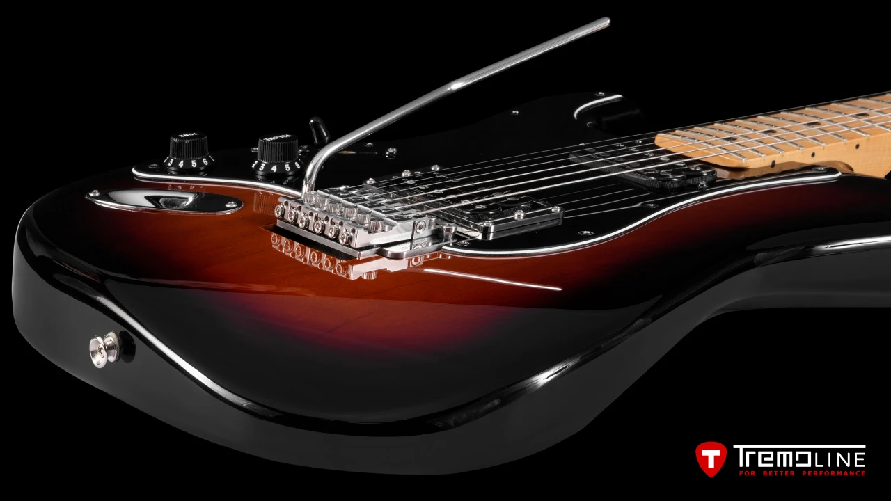 <img src=”Tremoline-guitar-tremolo-Fender-Stratocaster-LH-1280x720-01.jpg” width="1280" height="720" alt=”Tremoline FT36T tremolo on Fender Stratocaster LH guitar” />