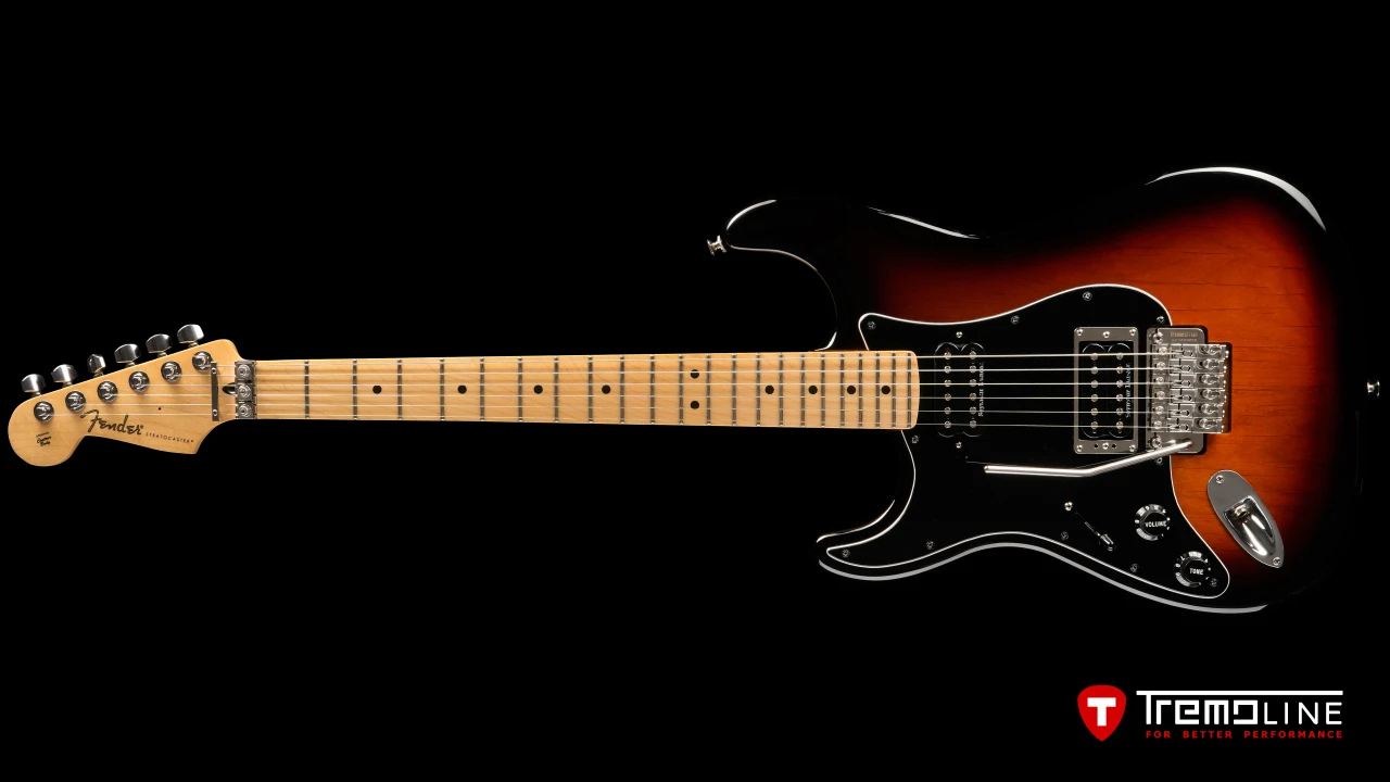 <img src=”Tremoline-guitar-tremolo-Fender-Stratocaster-LH-1280x720-06.jpg” width="1280" height="720" alt=”Tremoline FT36T tremolo on Fender Stratocaster LH guitar” />