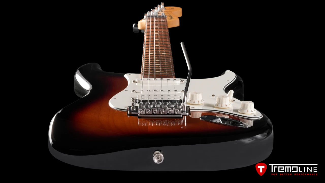 <img src=”Tremoline-guitar-tremolo-Fender-Stratocaster-RH-1280x720-02.jpg” width="1280" height="720" alt=”Tremoline FT36T tremolo on Fender Stratocaster RH guitar” />