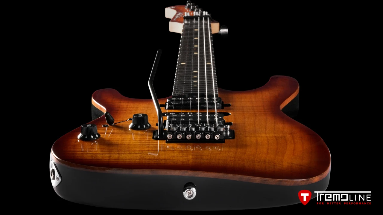 <img src=”Tremoline-guitar-tremolo-Harley-Benton-Fusion-LH-1280x720-02.jpg” width="1280" height="720" alt=”Tremoline FT36T tremolo on Harley Benton Fusion III LH guitar” />