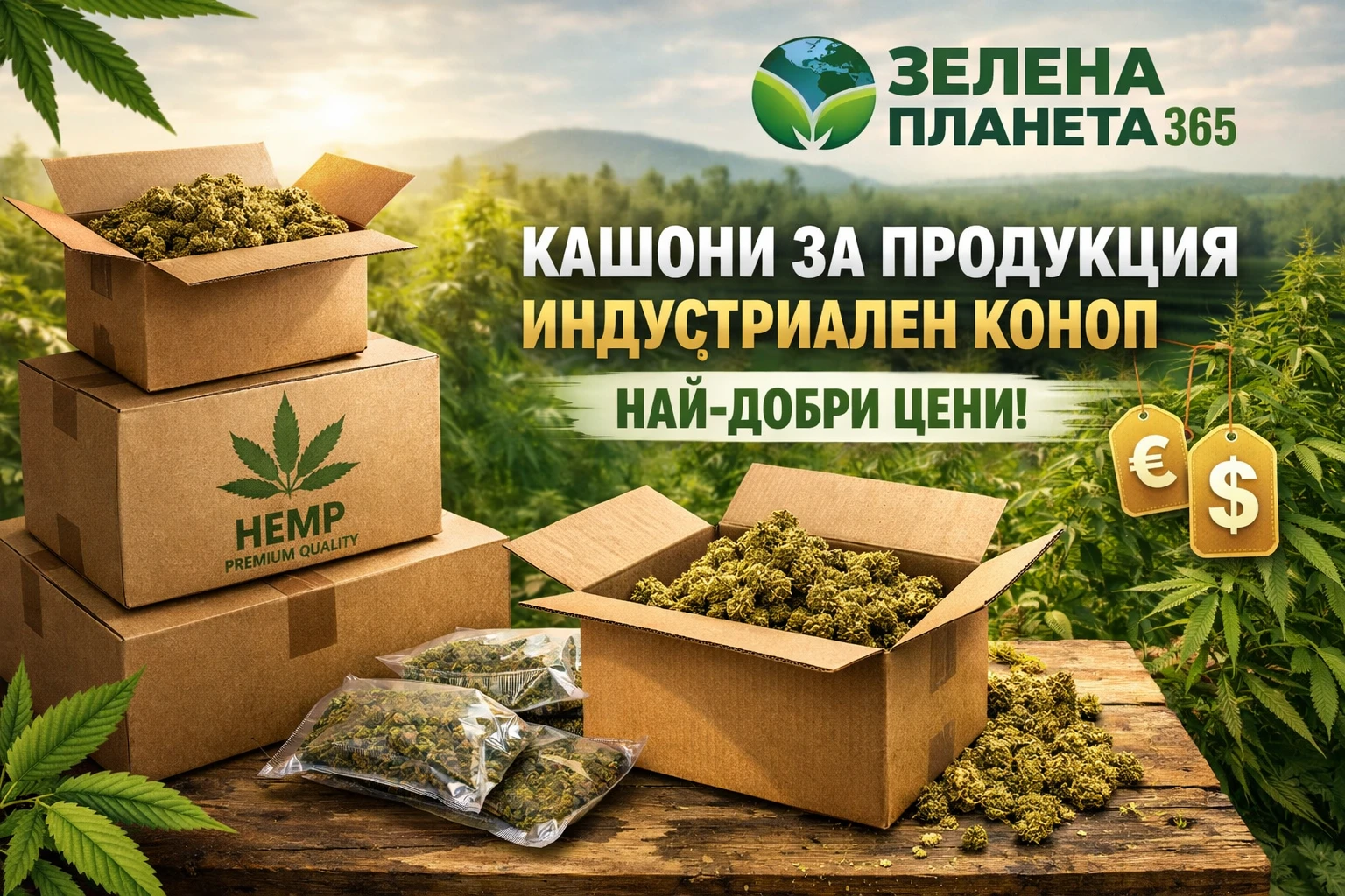 Кашони за индустриален коноп